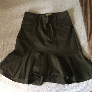 Maeve by Anthropologie dark green skirt.